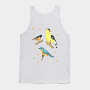 Song Bird Trio (Goldfinch, Oriole and Bluebird) Tank Top